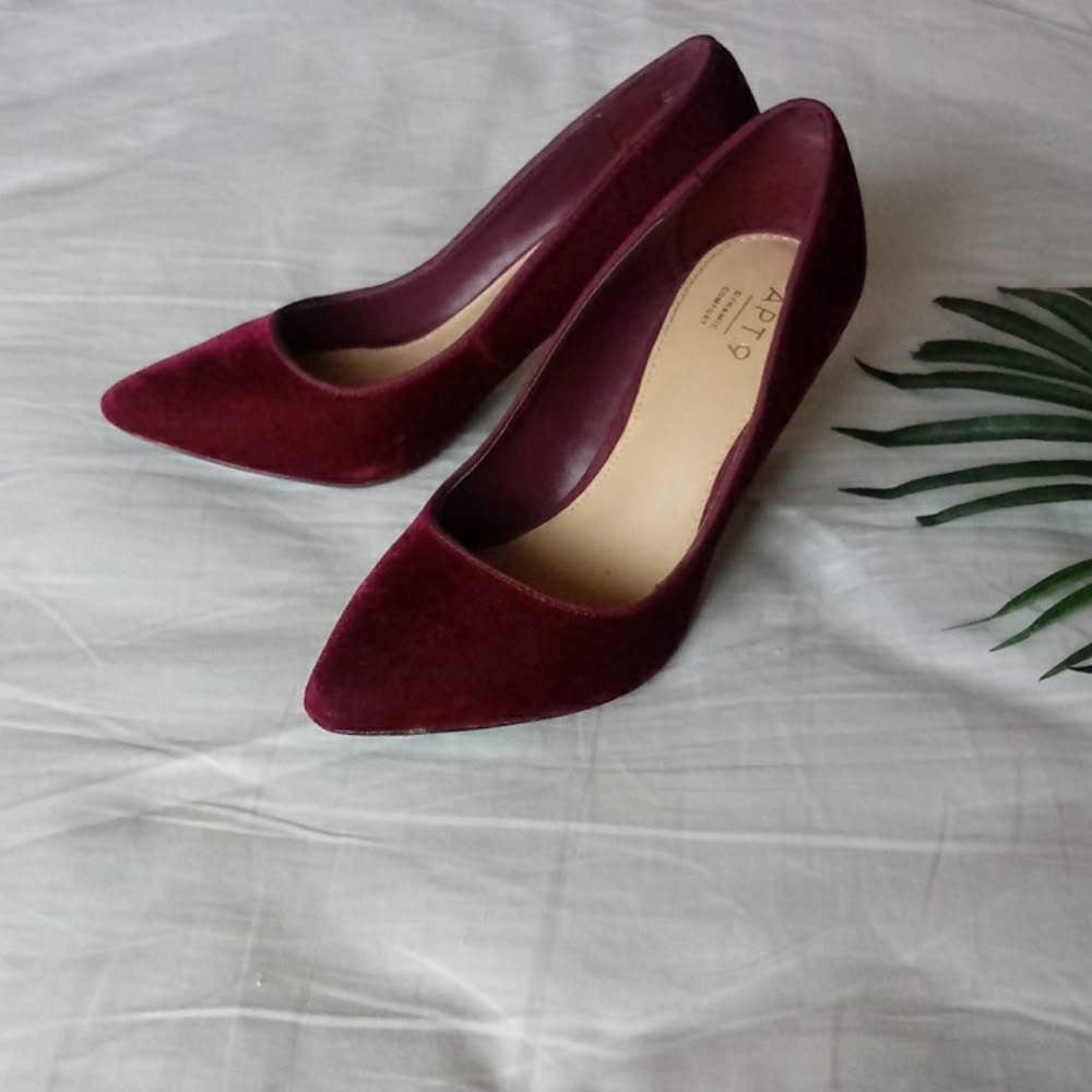 Raspberry/magenta velvet heels